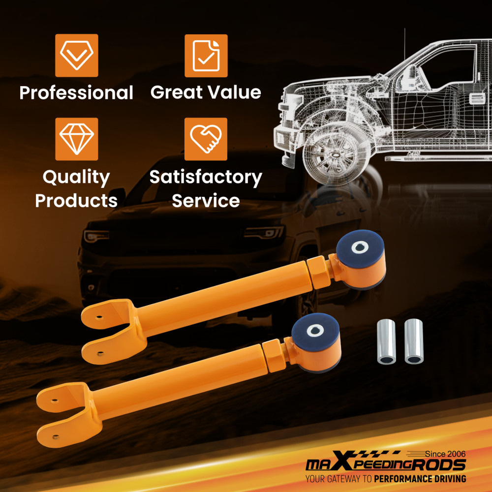 FRONT UPPER CONTROL ARM + FRONT TRACK BAR ADJUSTABLE compatible for JEEP CHEROKEE XJ 91-01