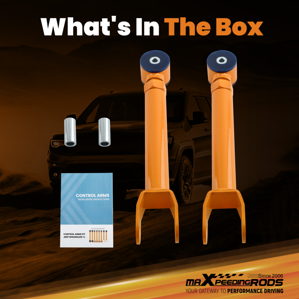 FRONT UPPER CONTROL ARM + FRONT TRACK BAR ADJUSTABLE compatible for JEEP CHEROKEE XJ 91-01