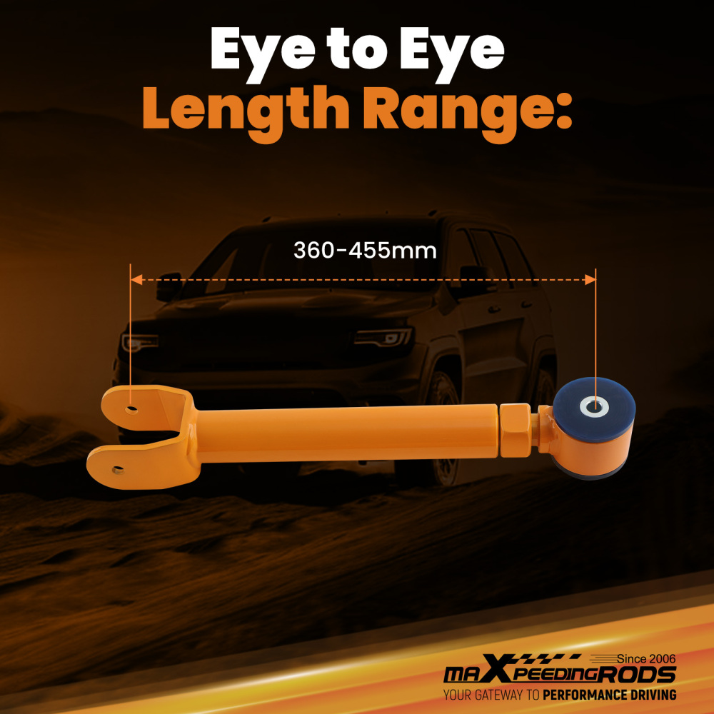 FRONT UPPER CONTROL ARM + FRONT TRACK BAR ADJUSTABLE compatible for JEEP CHEROKEE XJ 91-01