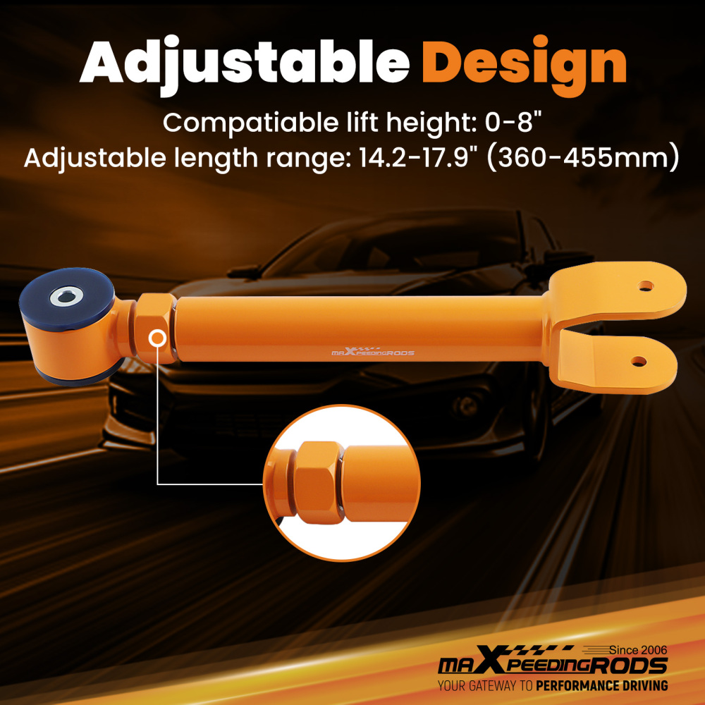 Front Upper Complete Adjustable Control Arm Set compatible for Jeep TJ-LJ-XJ-MJ suspension arms