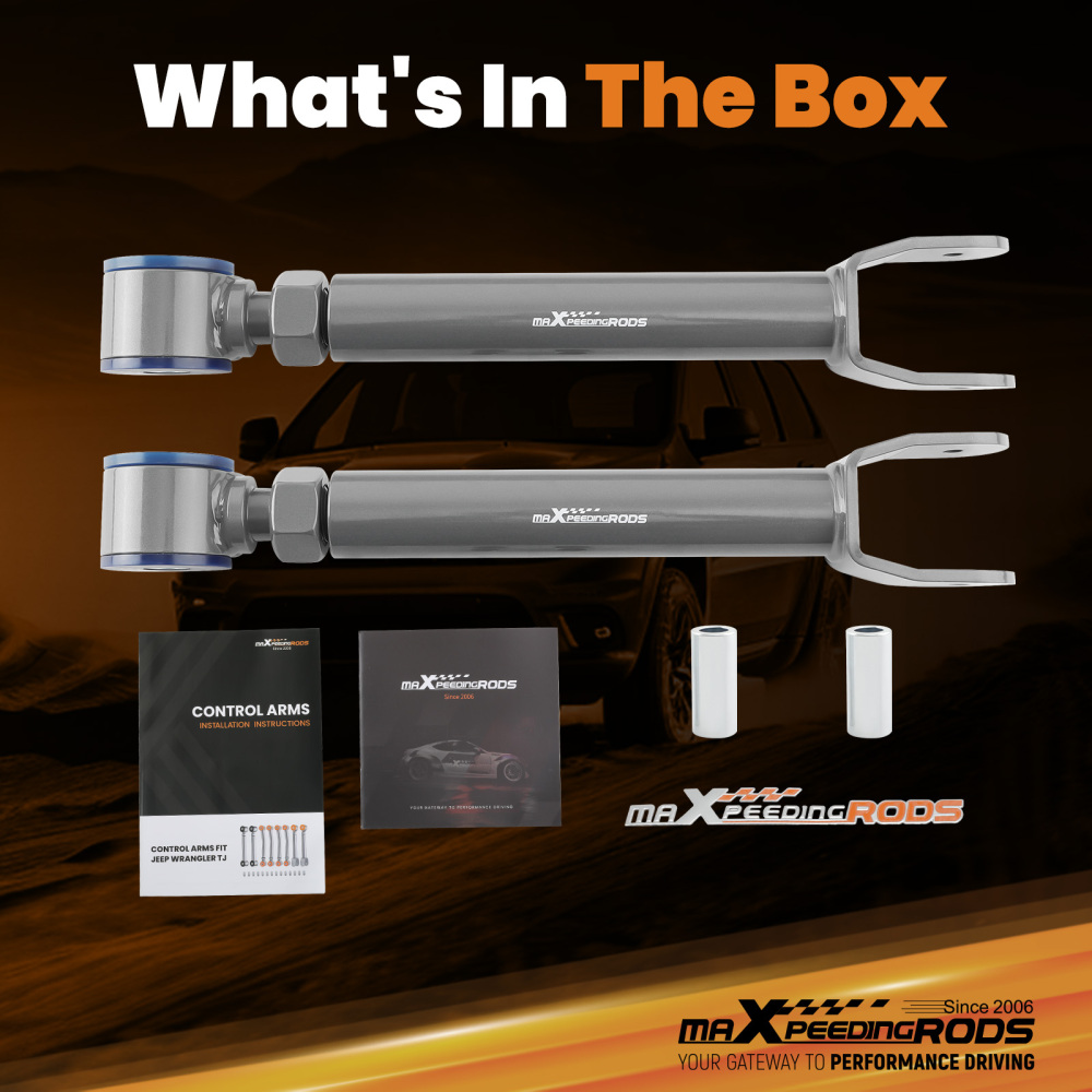 2 BRACCI DI CONTROLLO ANTERIORI REGOLABILI 0-8 LIFT compatibile per JEEP WRANGLER TJ