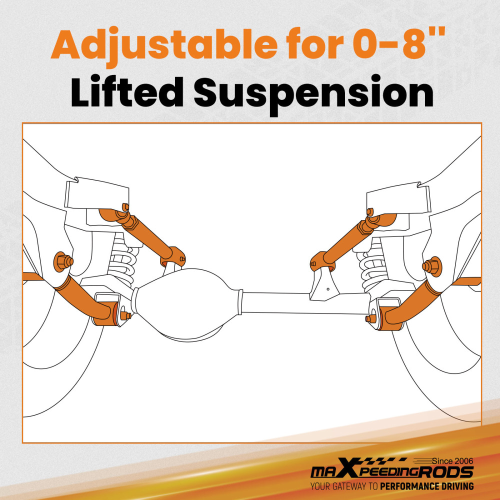 BRAS DE CONTRÔLE AJUSTABLE 0- 4 » LIFT compatible pour JEEP CHEROKEE XJ WRANGLER TJ 1984-06