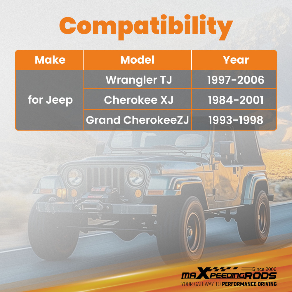 4x Front Upper Lower Adjustable Control Arms compatible for Jeep Wrangler TJ 1997-2006 0-8