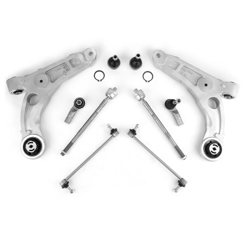 10x Front Lower Control Arms Sway Bar Links Tie Rods for 2014-2018 compatible for Jeep Cherokee