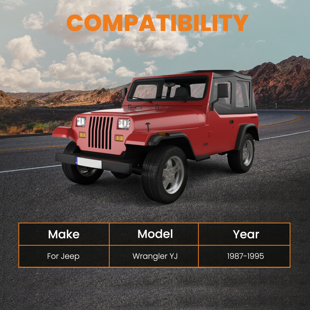 Left Right Rear Shackle Mount Frame Repair Kit Set compatible for Jeep Wrangler YJ 1987-1995 suspension arms