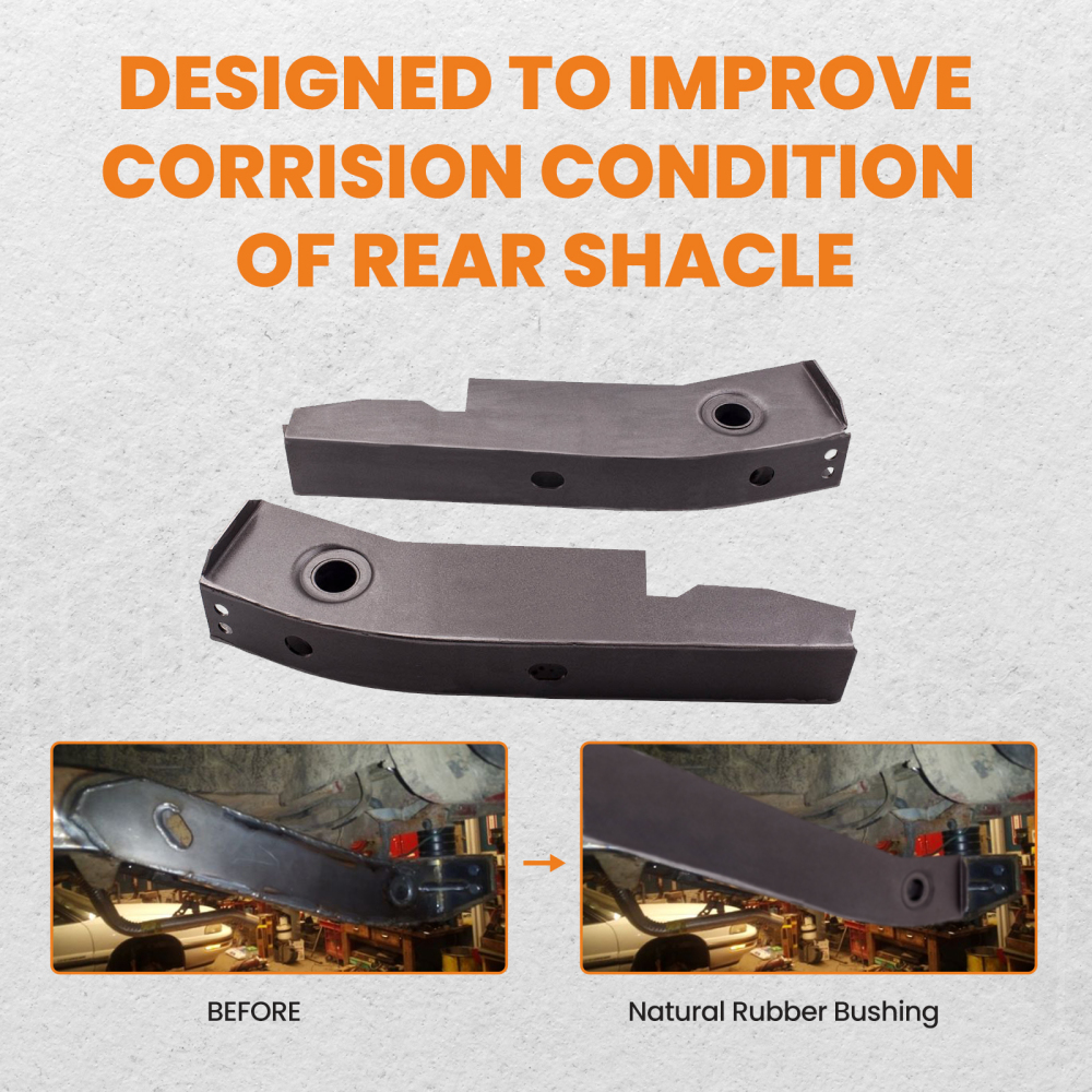 Left Right Rear Shackle Mount Frame Repair Kit Set compatible for Jeep Wrangler YJ 1987-1995 suspension arms