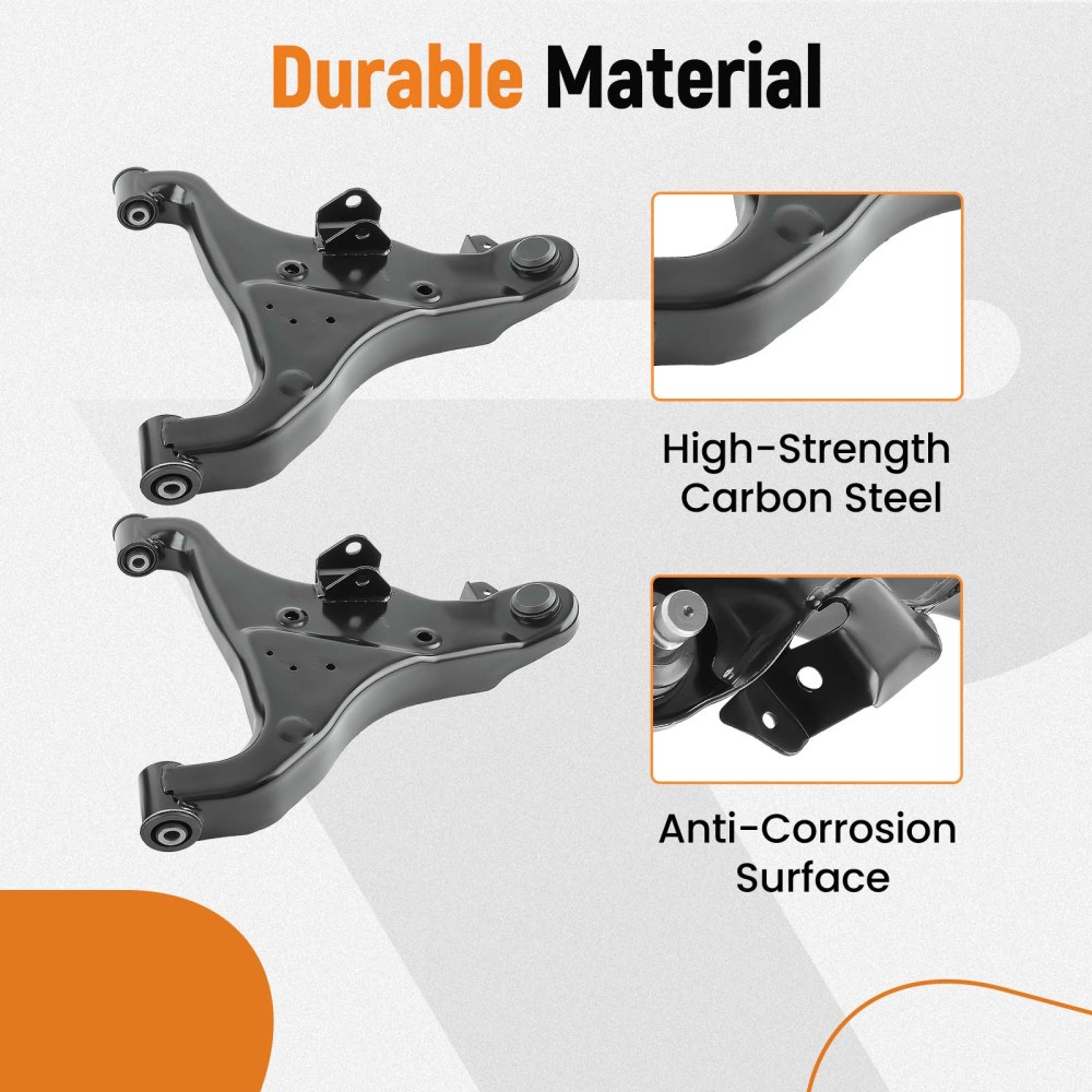 Front Upper Lower Control Arm + Tie Rod End compatible for Nissan Armada Titan 2004-2015