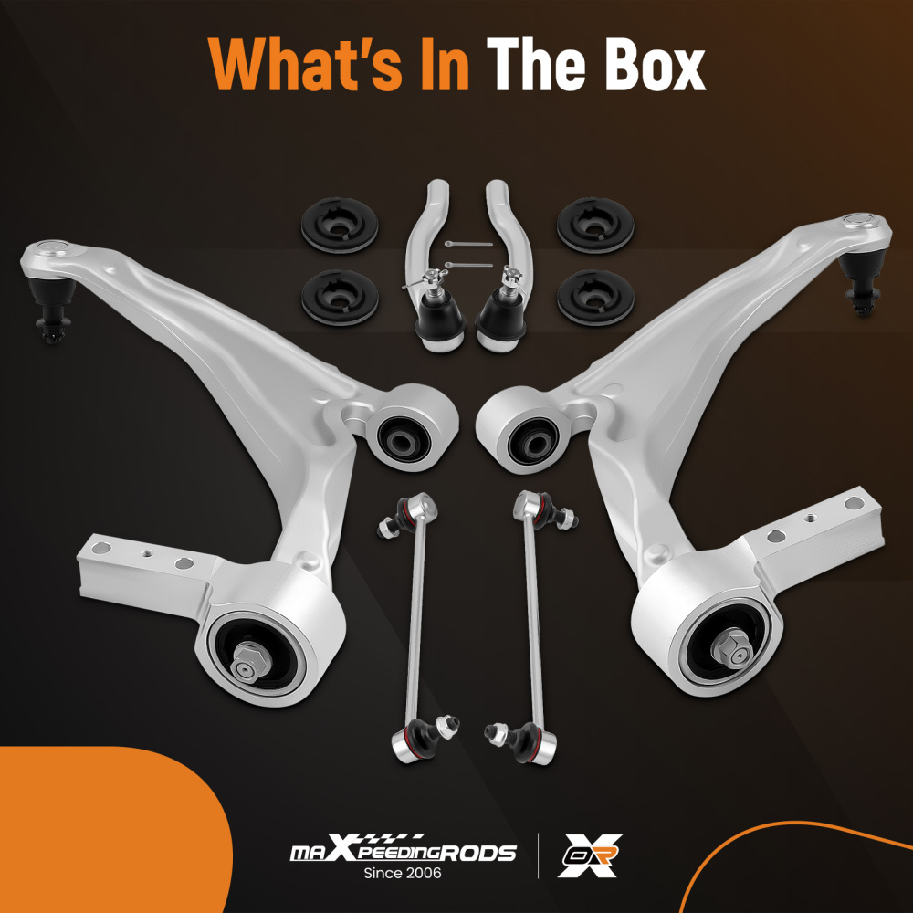 6x Front Lower Control Arms Sway Bar Tie Rods Kit for 2007-2013 Acura MDX ZDX