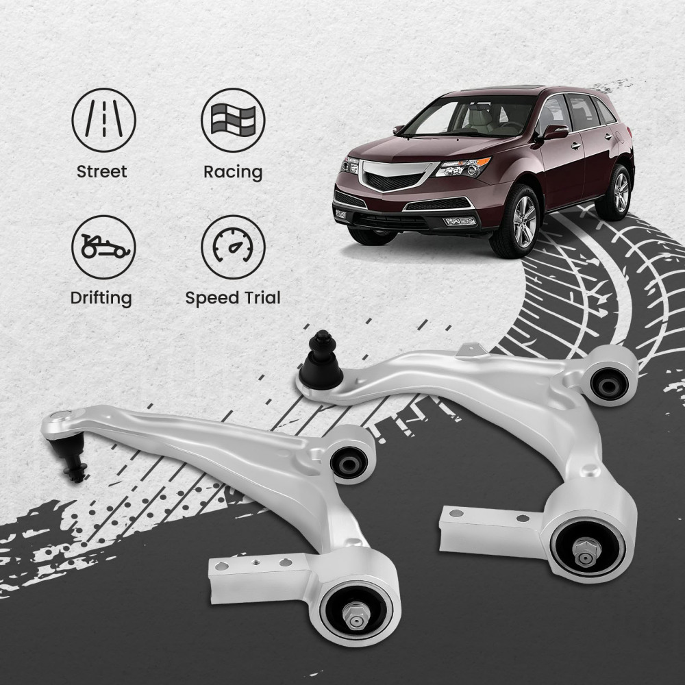 8pcs Front Lower Control Arms w/ Ball Joint Tie Rods Kit compatible for Acura MDX 2007-2013