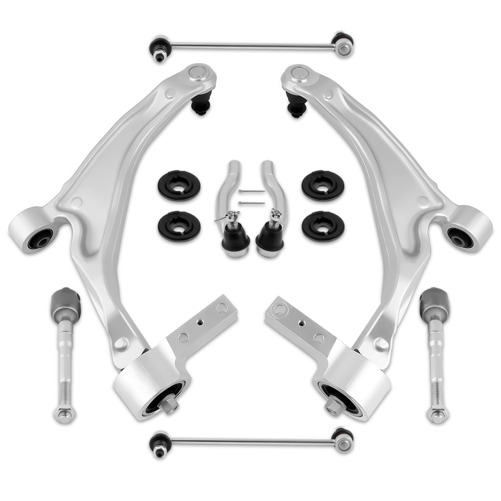 8pcs Front Lower Control Arms w/ Ball Joint Tie Rods Kit compatible for Acura MDX 2007-2013