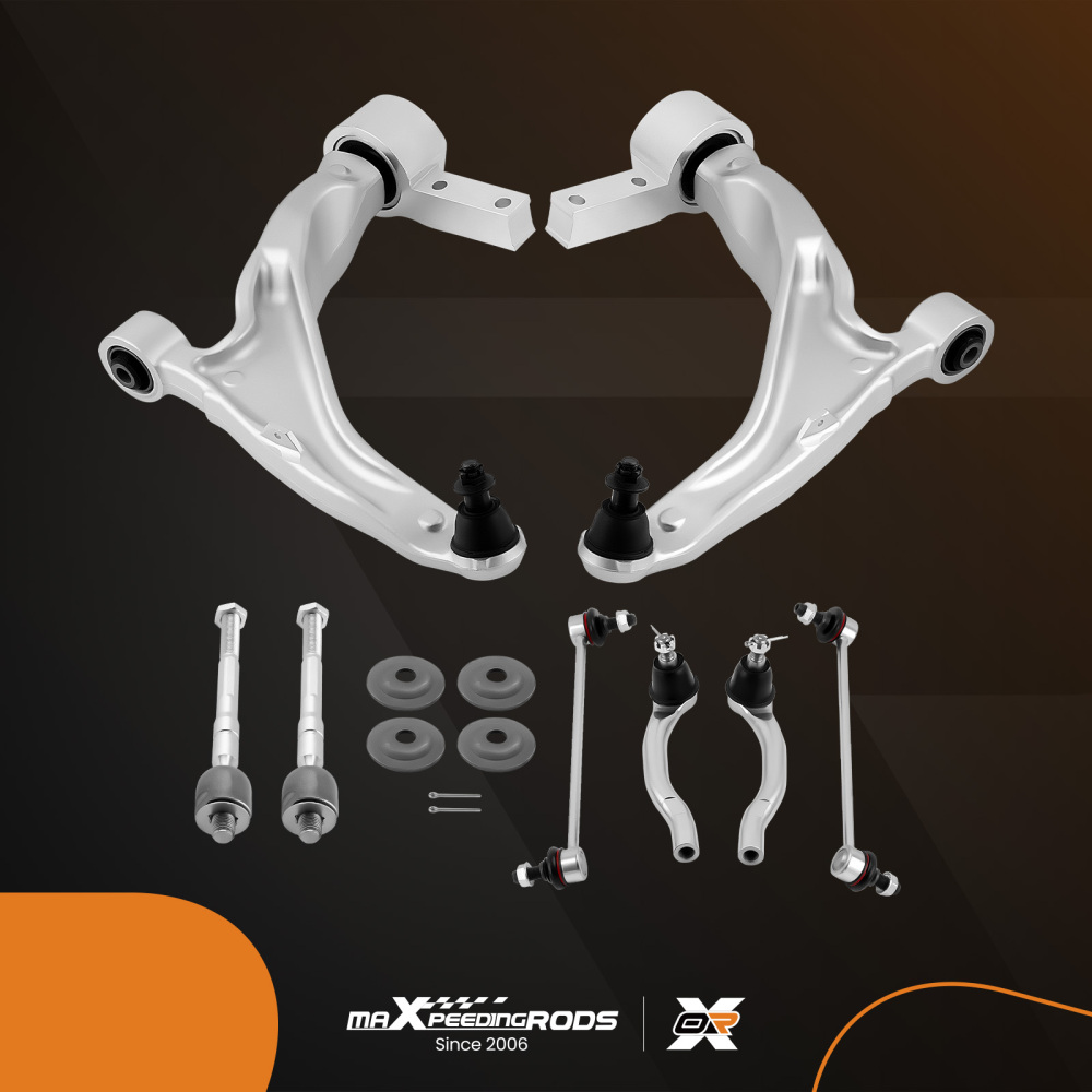 8pcs Front Lower Control Arm w/ Ball Joint Tie Rods Kit compatible for Acura MDX 2007-2013