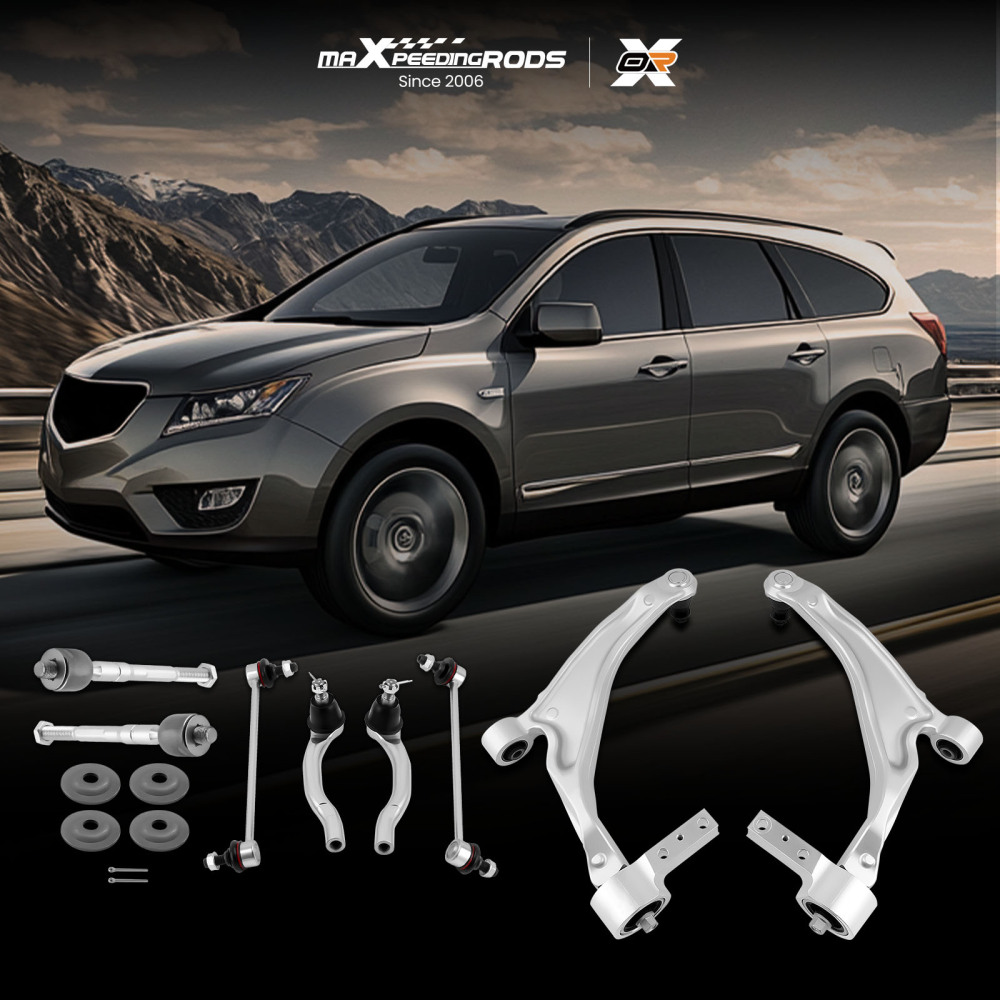 8pcs Front Lower Control Arm w/ Ball Joint Tie Rods Kit compatible for Acura MDX 2007-2013