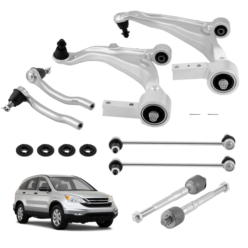 8pcs Front Lower Control Arm w/ Ball Joint Tie Rods Kit For Acura MDX 2007-2013