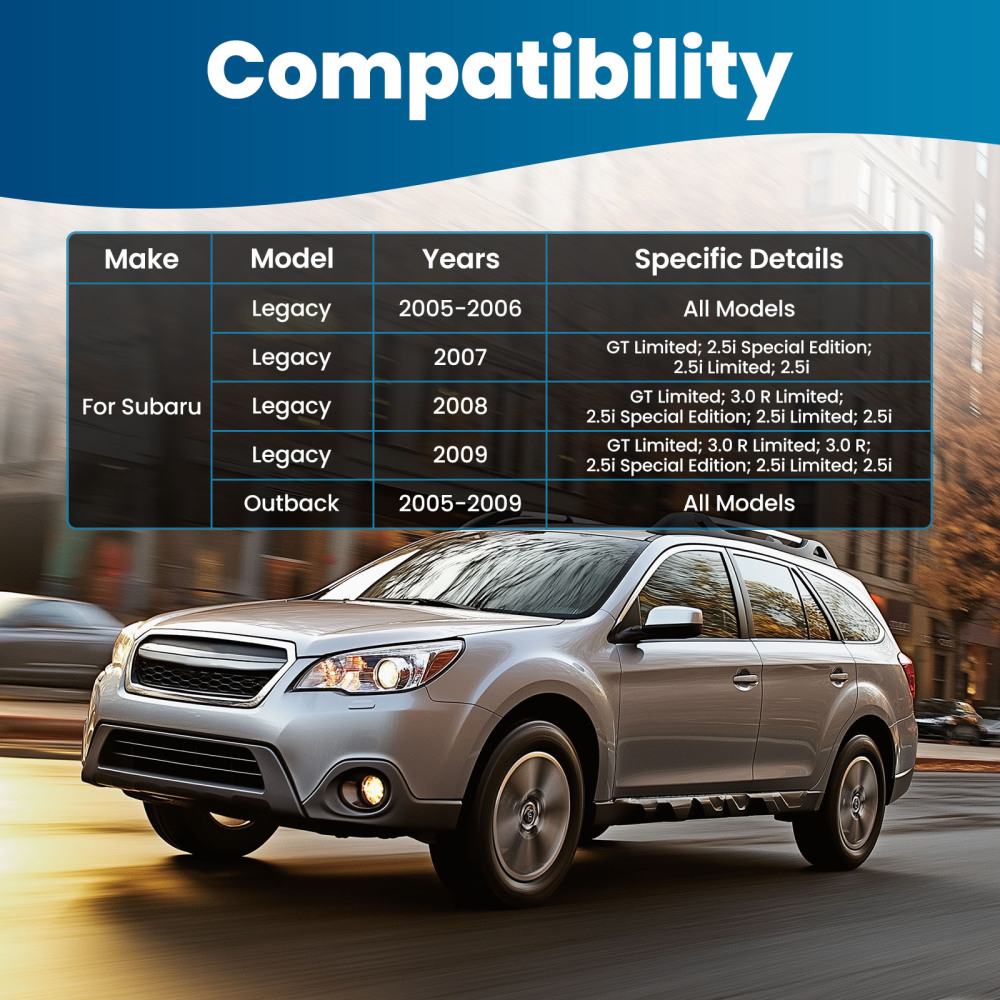 Front Lower Control Arms + Tie Rod Sway Bar Link compatible for Subaru Legacy Outback 05-09