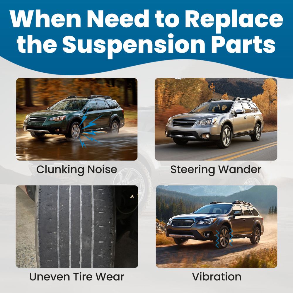 Front Lower Control Arms + Tie Rod Sway Bar Link compatible for Subaru Legacy Outback 05-09