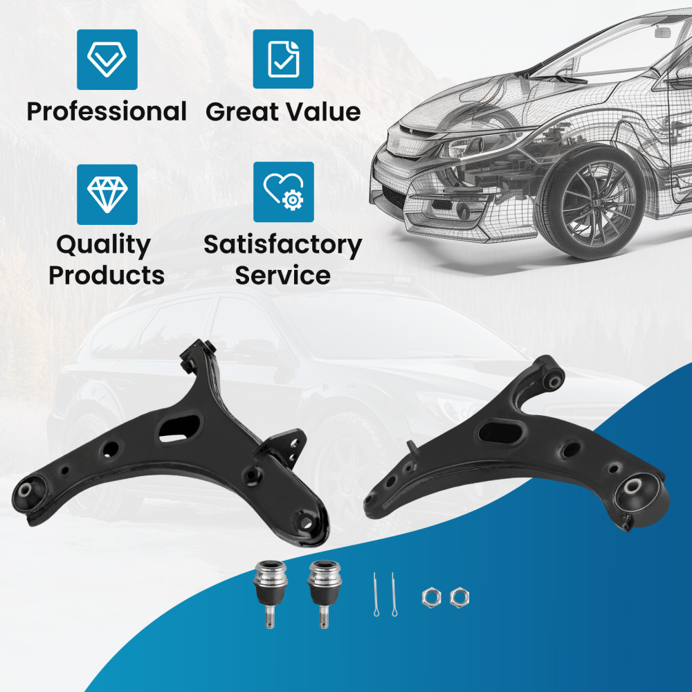 Pair Front Lower Control Arms w/Ball Joint compatible for Subaru Legacy Outback 2010-2014