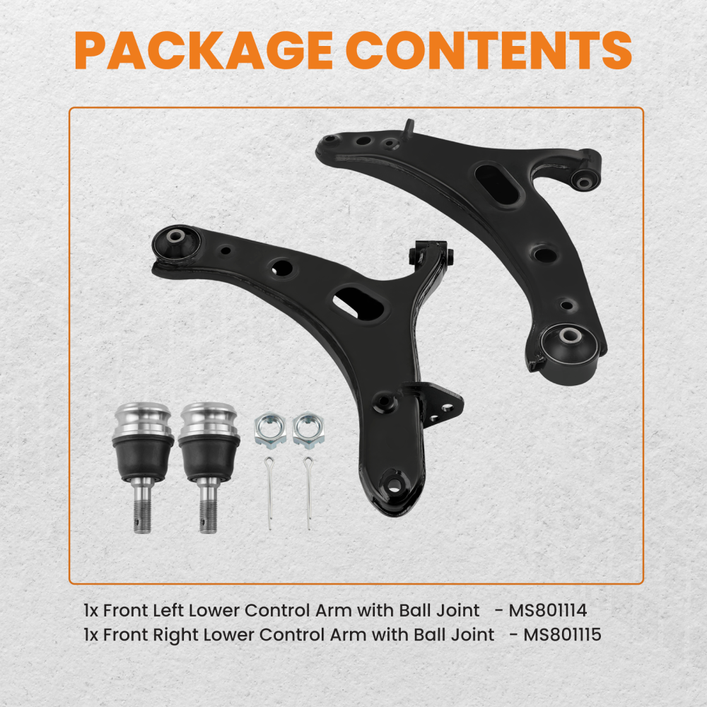 Pair Front Lower Control Arms w/Ball Joint compatible for Subaru Legacy Outback 2010-2014