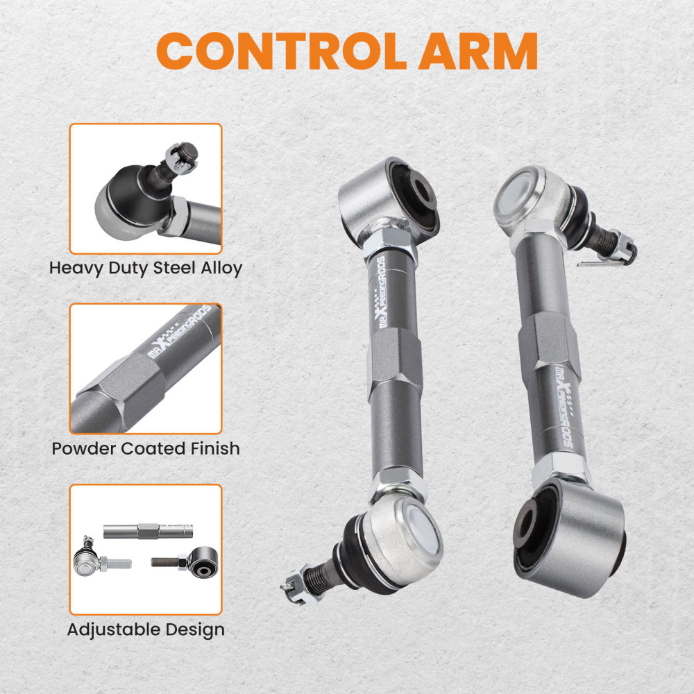 4x Adjustable Front Camber + Rear Toe Arms Kit for 2001-2005 04 compatible for Lexus IS300 XE10