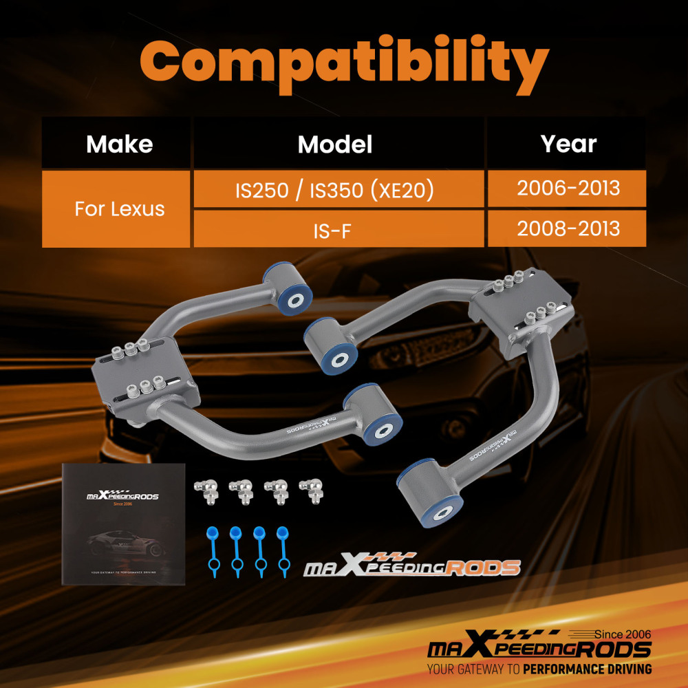 2x Front Suspension Upper Control Arms for 2006-2013 compatible for Lexus IS250 IS350 XE20 IS-F
