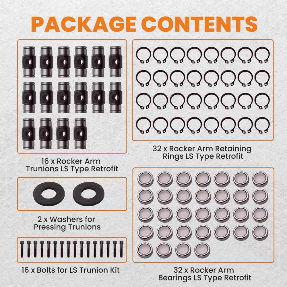 Compatible for Cadillac 4.8L 5.3L 5.7L 6.0L 6.2L Engine Rocker Arm Trunion Kit w/Big Clips