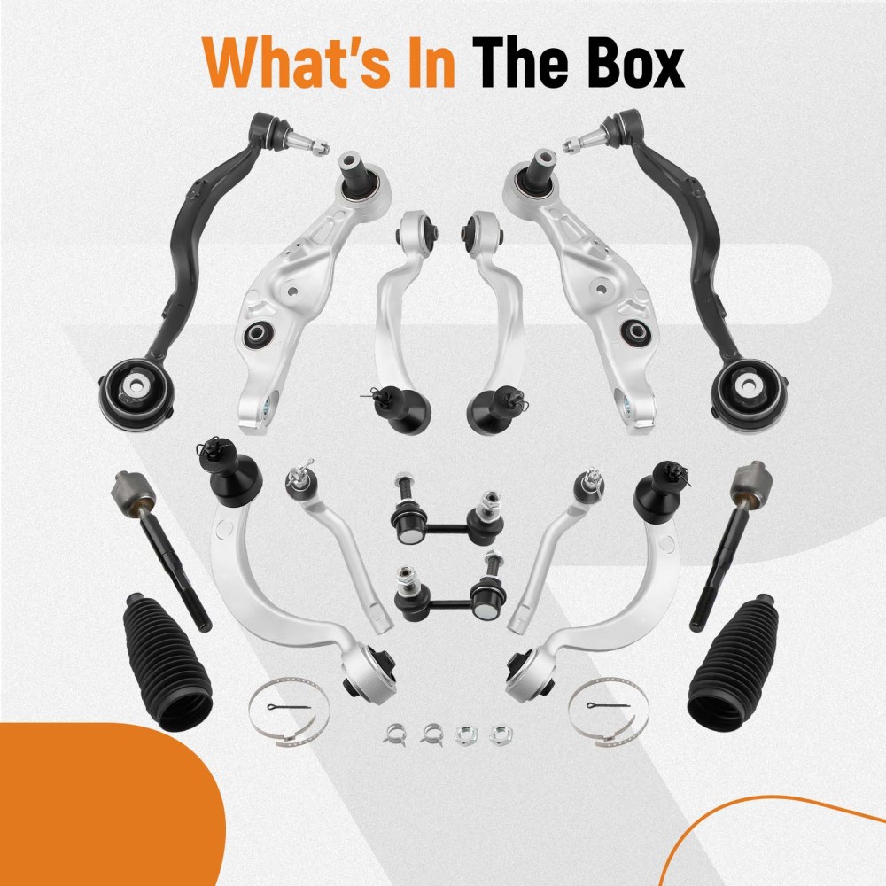 16pcs Front Upper Lower Control Arm Tie Rods Kit for 2007 2008-2017 compatible for Lexus LS460