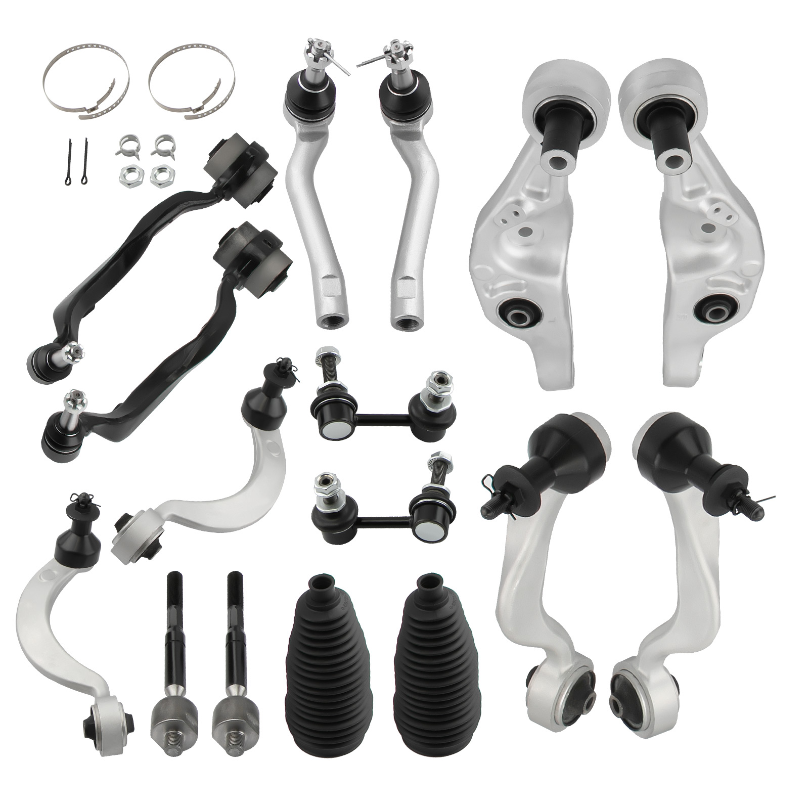16pc Front Lower Forward Control Arm w/Bushing Tie Rod Kit
