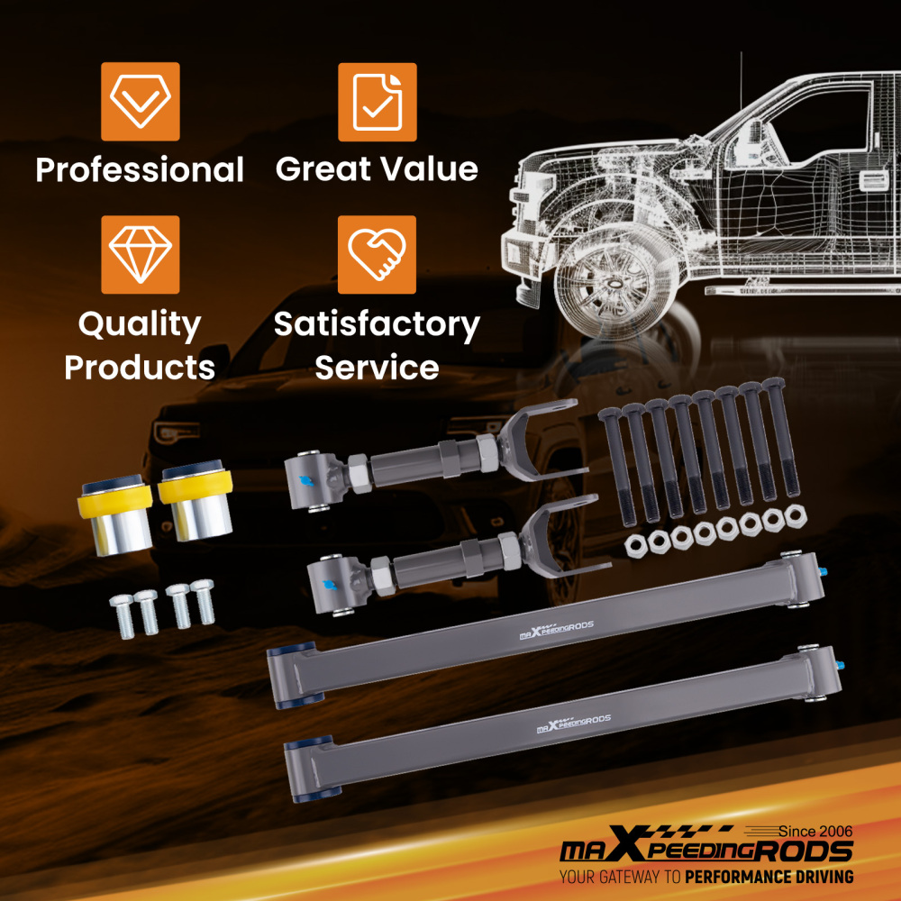 Adjustable Rear Trailing Control Arms compatible for GM A-Body 1967-1972 compatible for Chevelle Cutlass