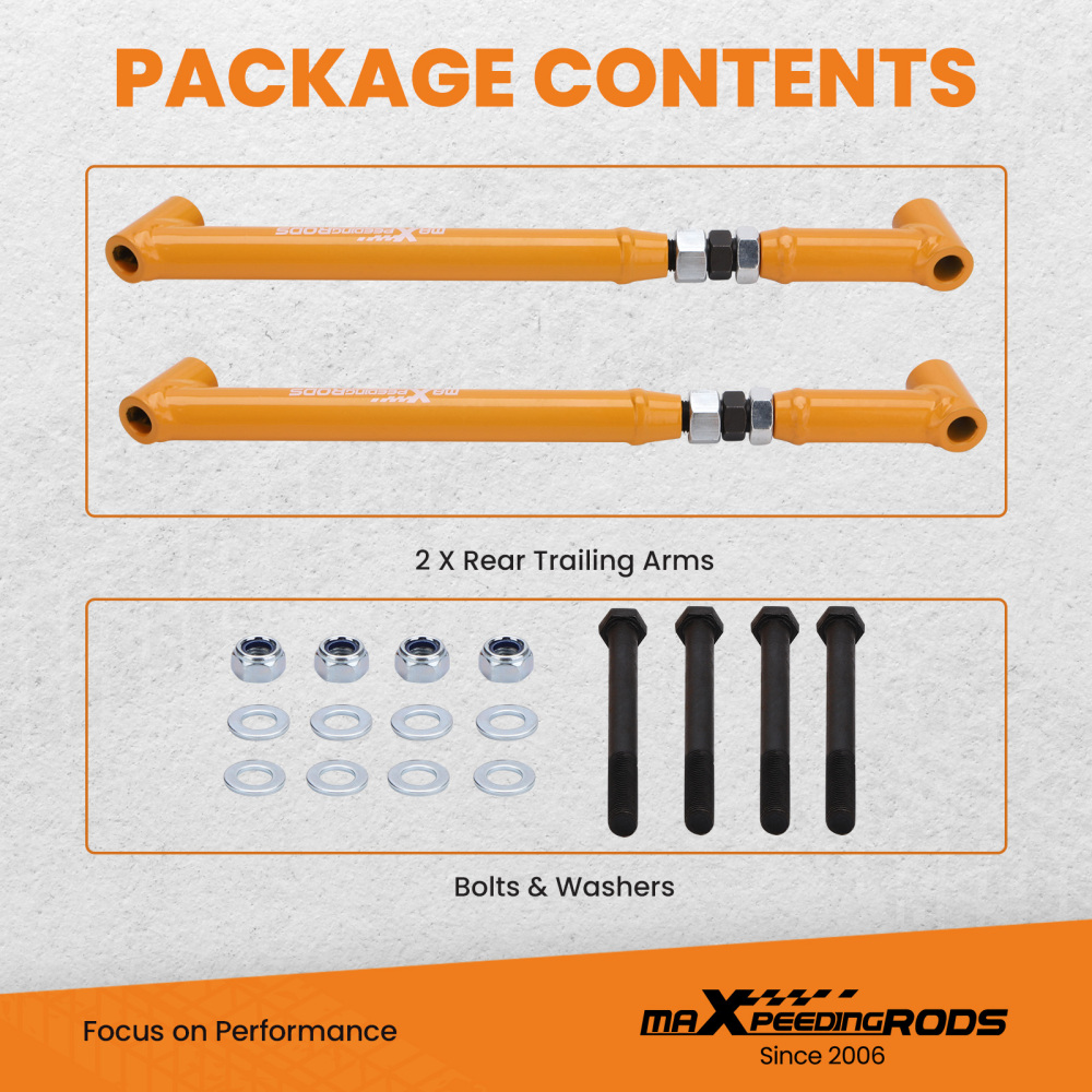 Rear Lower Control Arms compatible for Chevrolet Chevelle 1968-72 Suspension Trailing Kits