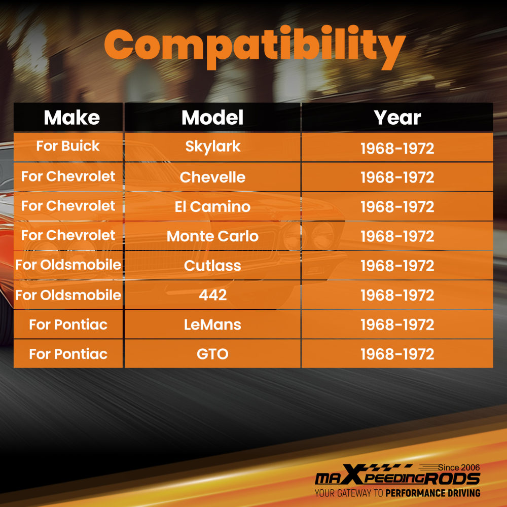Control Arms Brace Trailing compatible for A Body compatible for Chevelle Cutlass compatible for GTO 442 GS 68-72