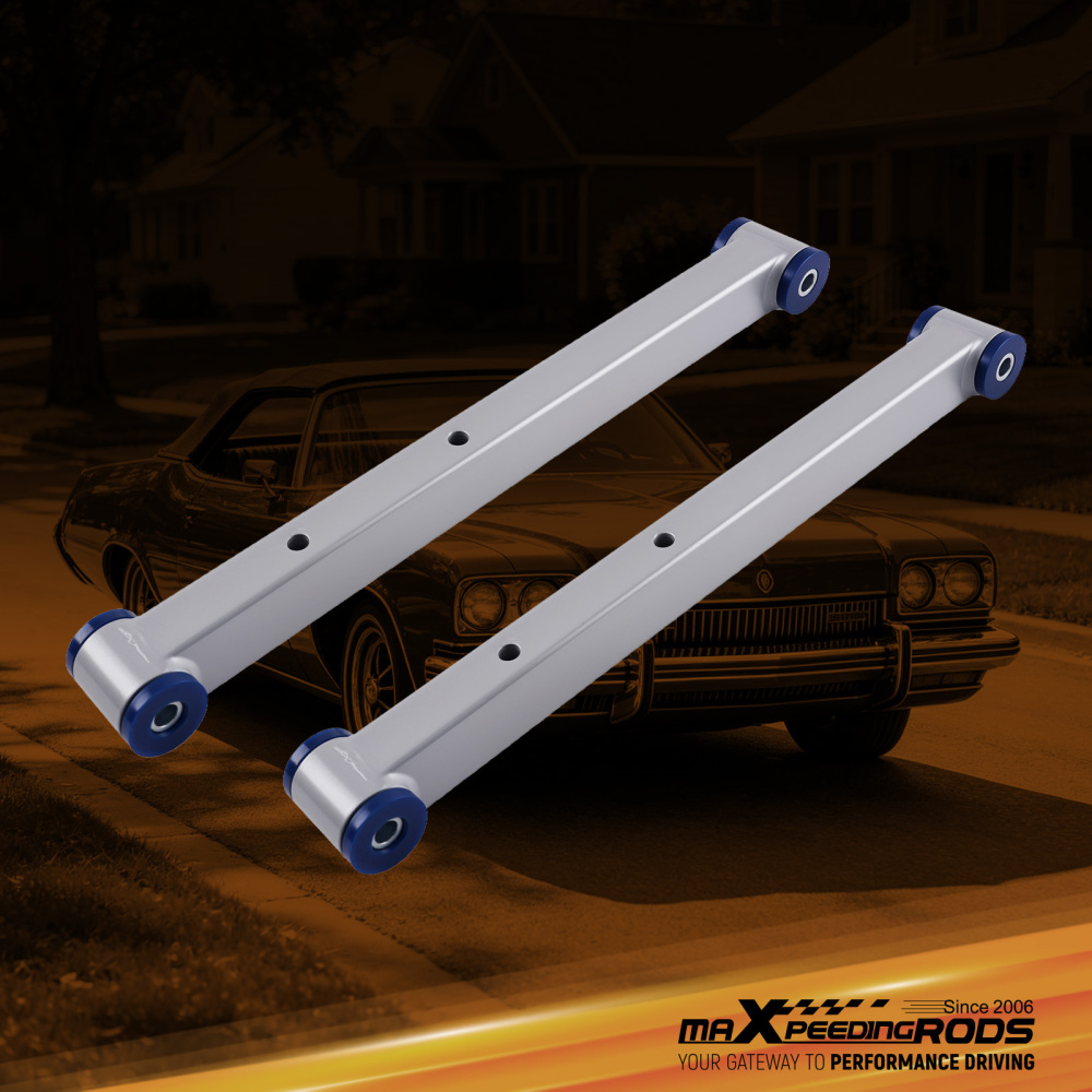 Pair Rear Lower Control Arms with Bushings compatible for Impala B-Body 1971-1976 suspension arms