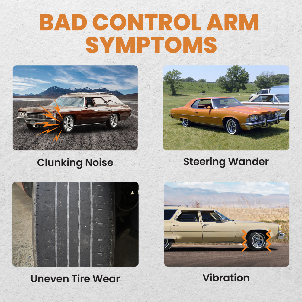 Pair Rear Lower Control Arms with Bushings compatible for Impala B-Body 1971-1976