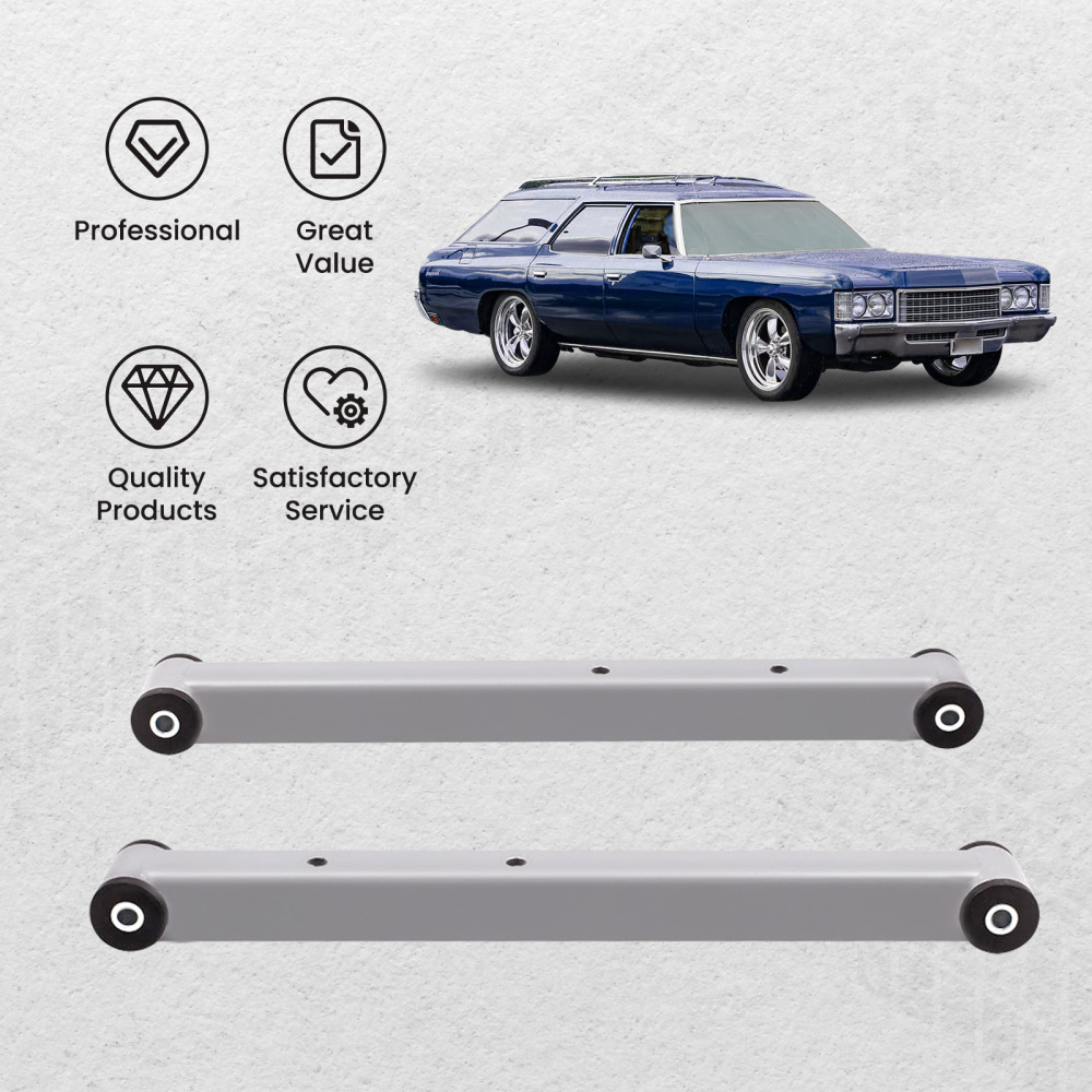 Pair Rear Lower Control Arms with Bushings compatible for Impala B-Body 1971-1976