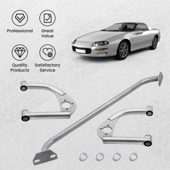 Front Upper Control A-Arms Strut Tower Bar for 93-02 compatible for Camaro Firebird V6 F-Body