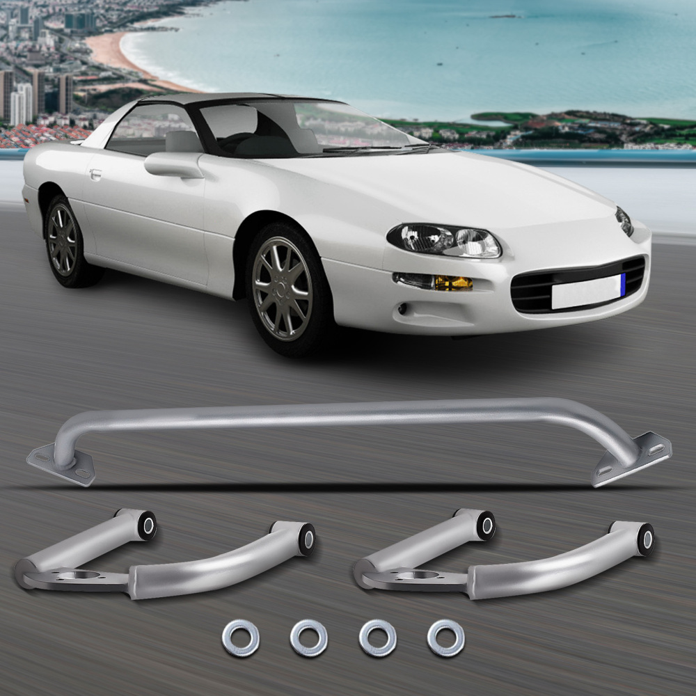 Front Upper Control A-Arms Strut Tower Bar for 93-02 compatible for Camaro Firebird V6 F-Body