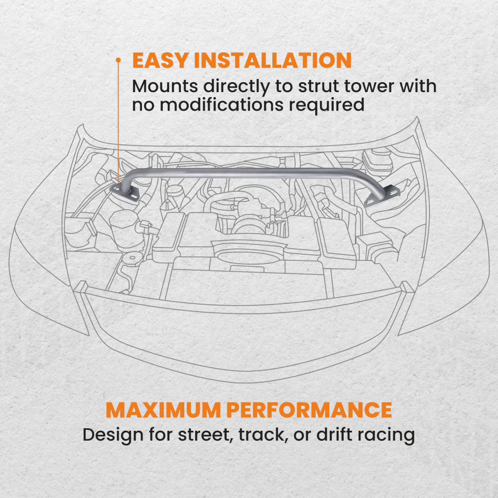 Front Upper Control A-Arms Strut Tower Bar for 93-02 compatible for Camaro Firebird V6 F-Body