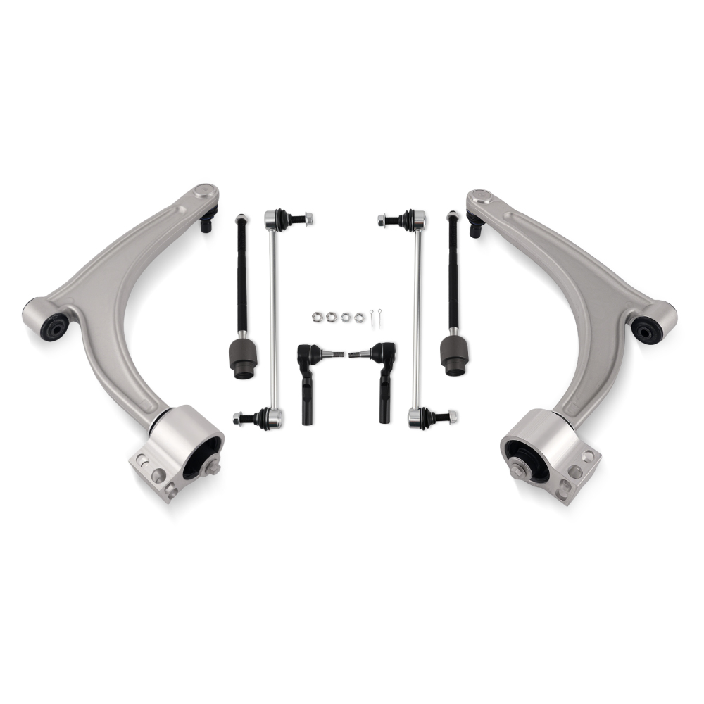 8x Front Lower Control Arm Sway Bar Tie Rods Kit for 2004-2012 compatible for Chevy Malibu G6