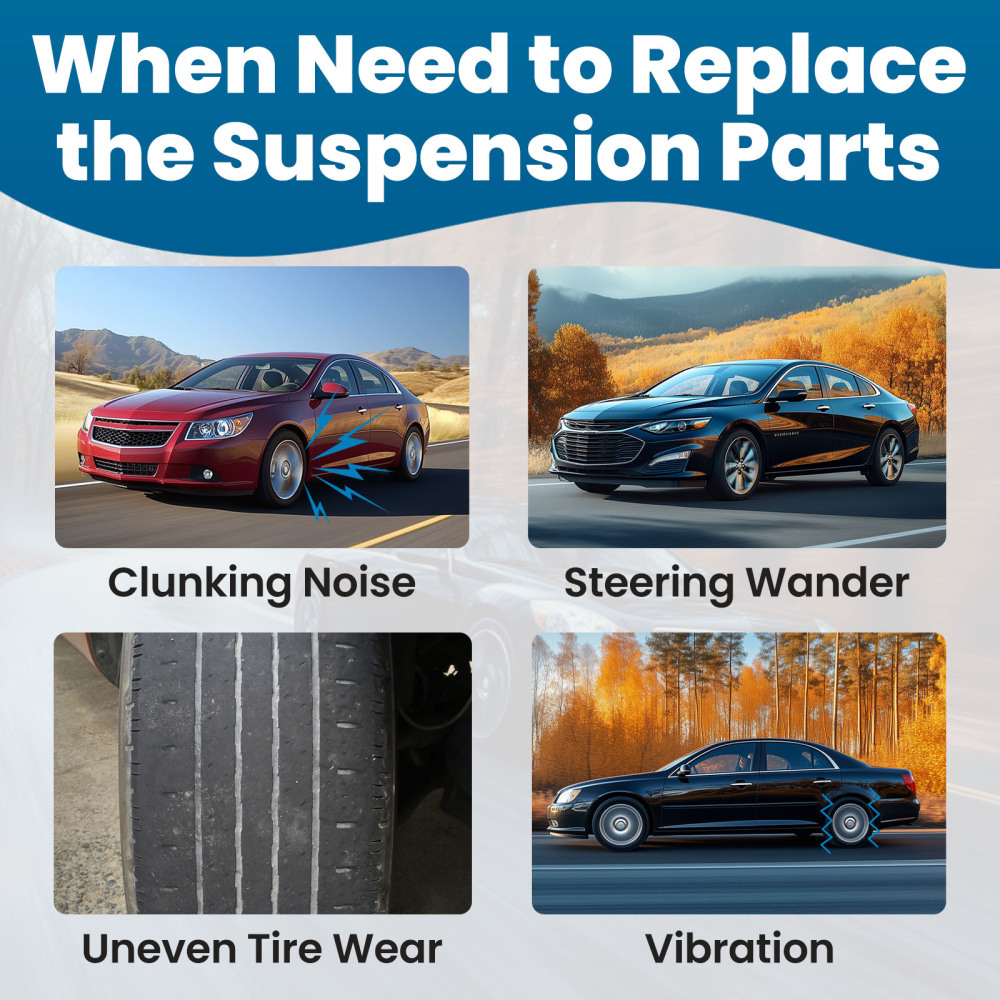 8x Front Lower Control Arm Sway Bar Tie Rods Kit for 2004-2012 compatible for Chevy Malibu G6