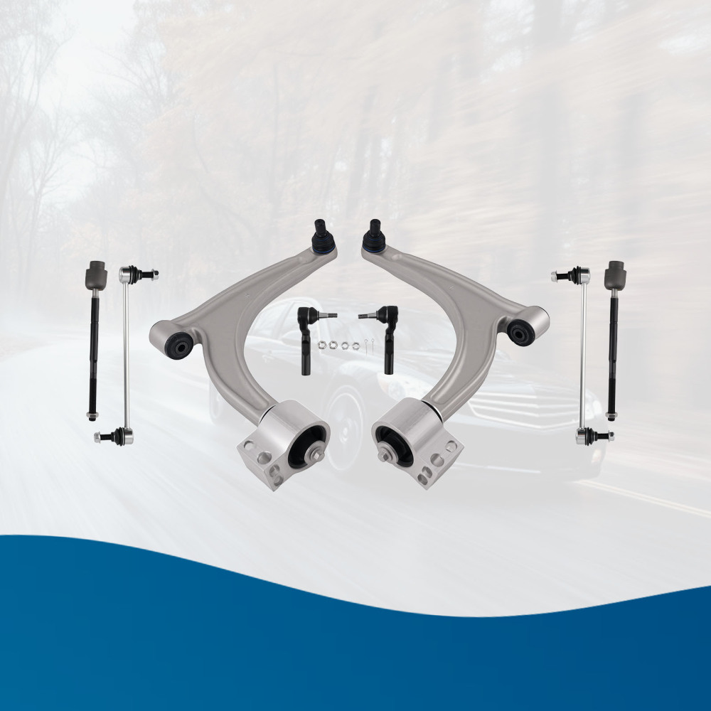 8x Front Lower Control Arm Sway Bar Tie Rods Kit for 2004-2012 compatible for Chevy Malibu G6