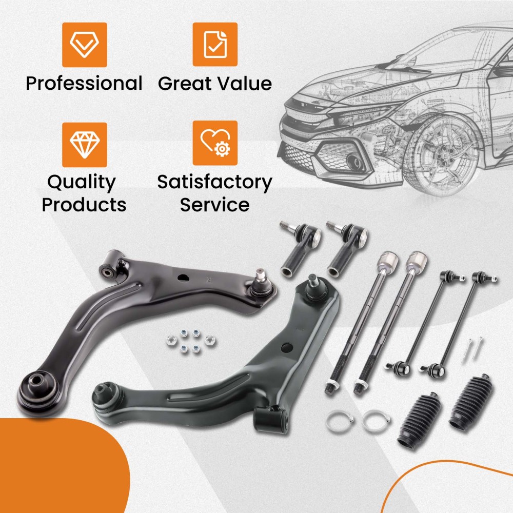 10x Front Lower Control Arm with Ball Joint compatible for Ford Escape 2008 - 2009