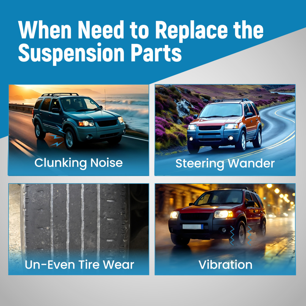 4 Pcs Front Lower Control Arm Ball Joint Sway Bar Kit compatible for Ford Escape 04 - 12