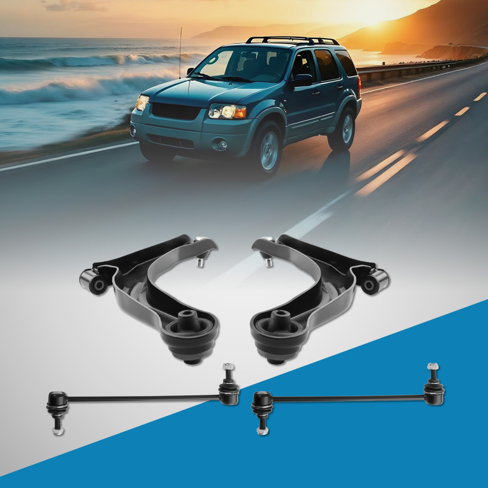 4 Pcs Front Lower Control Arm Ball Joint Sway Bar Kit compatible for Ford Escape 04 - 12