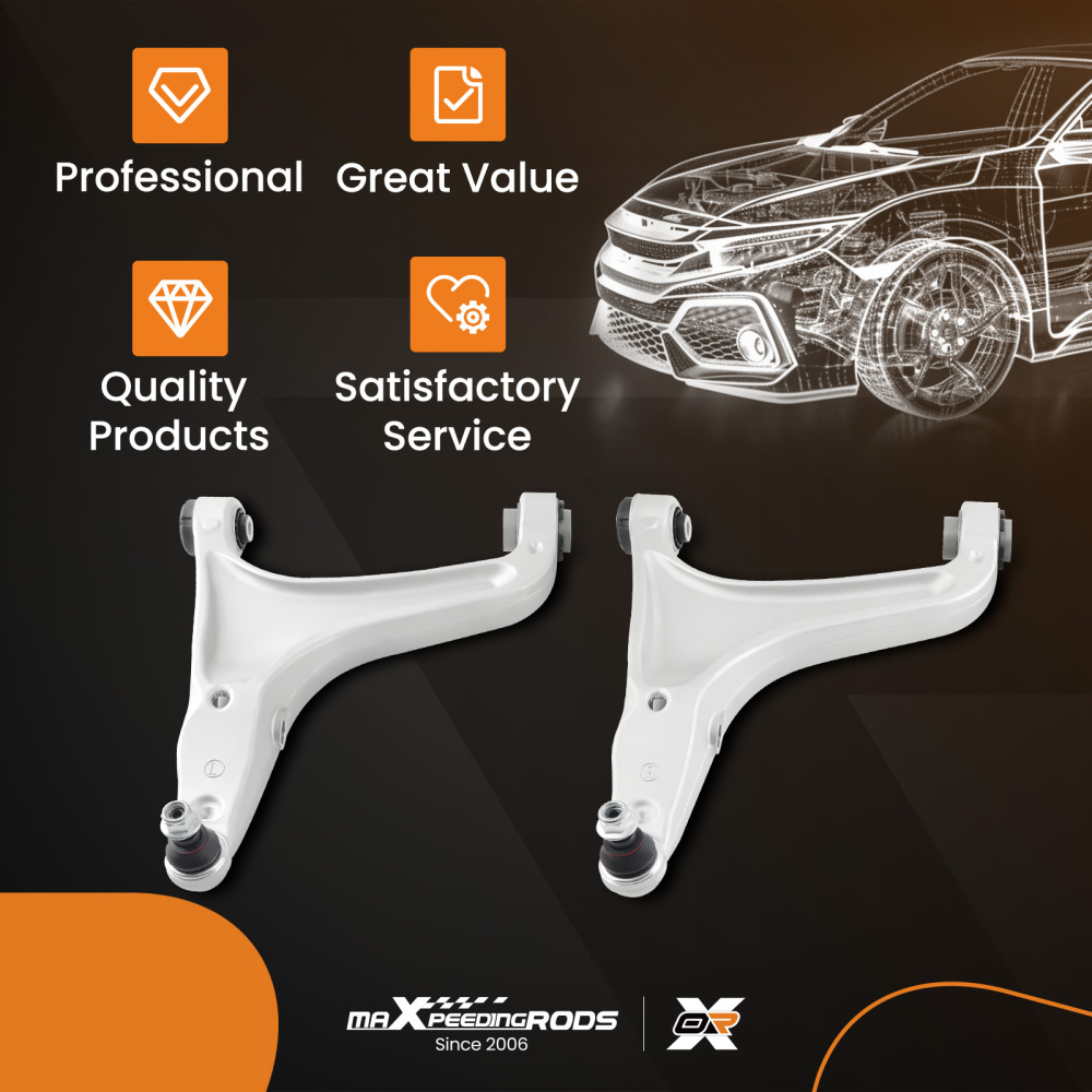 2x Lower Control Arms For 14-22 compatible for Maserati Ghibli Quattroporte 673007124 673007125