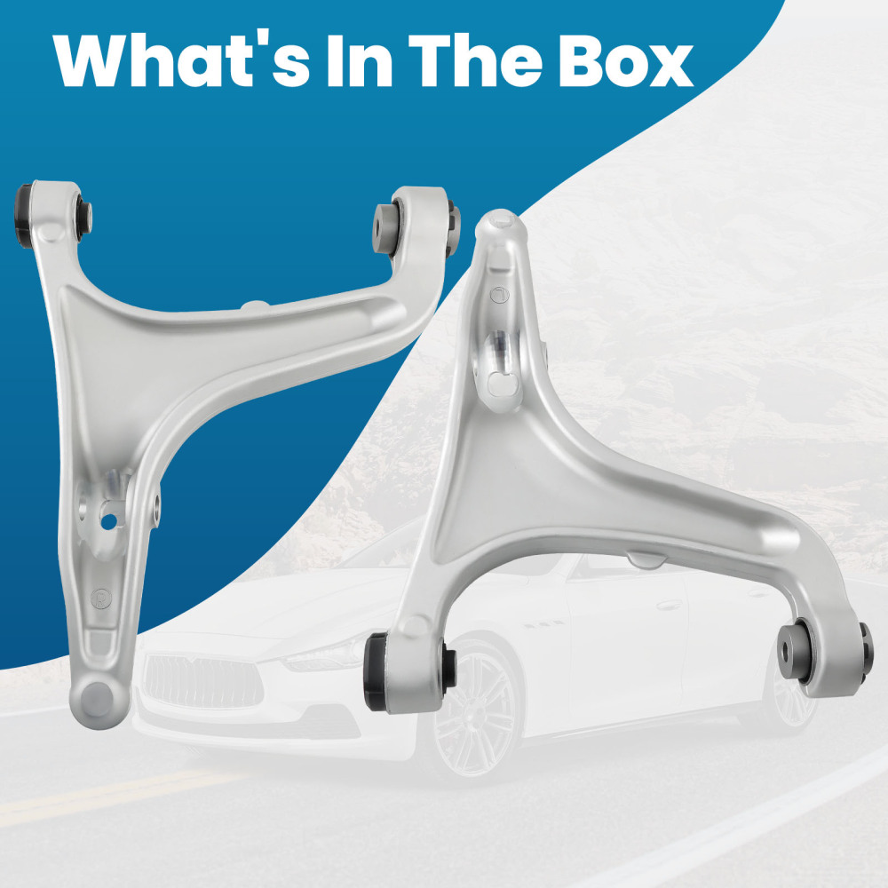 2x Lower Control Arms For 14-22 compatible for Maserati Ghibli Quattroporte 673007124 673007125