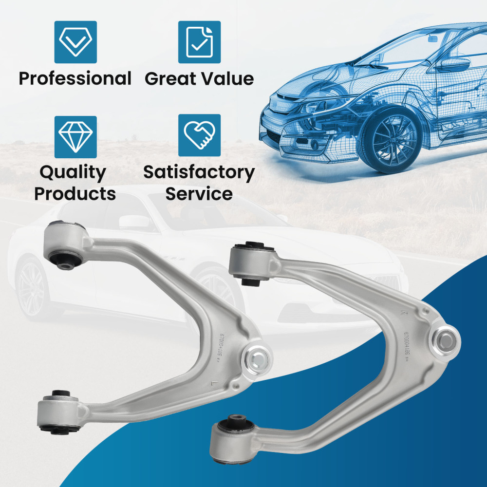 2pcs Front Upper Control Arms compatible for Maserati Ghibli Quattroporte M156 670004185
