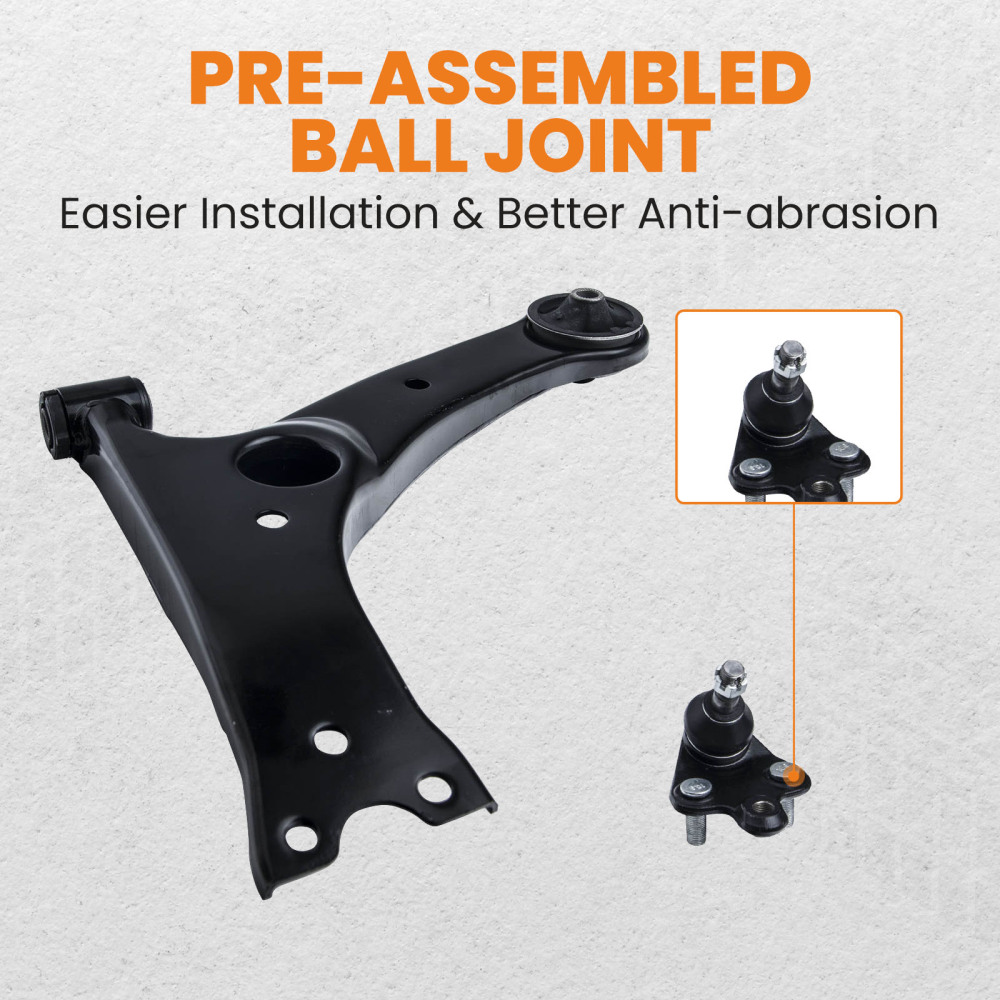 8 Pcs Lower Control Arm Assembly Outer Tie Rod compatible for Pontiac Vibe 2003 - 2008