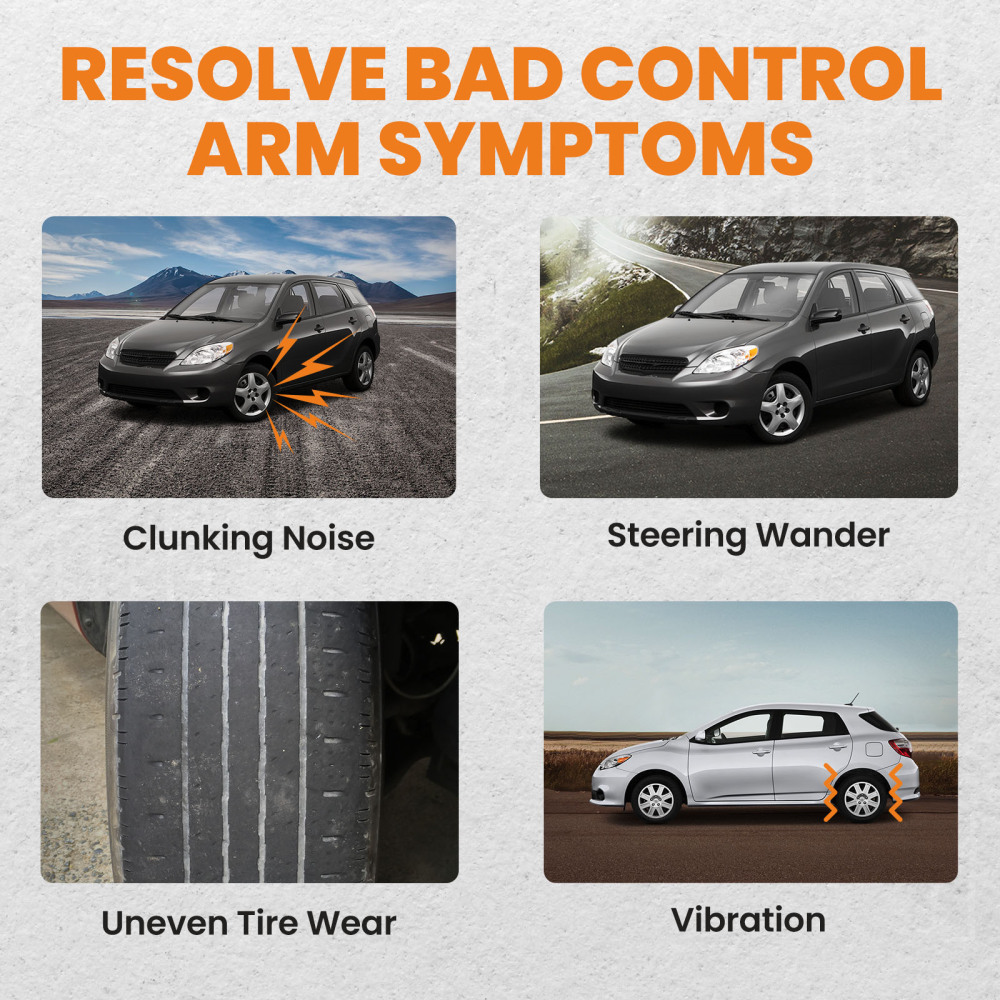 8 Pcs Lower Control Arm Assembly Outer Tie Rod compatible for Pontiac Vibe 2003 - 2008