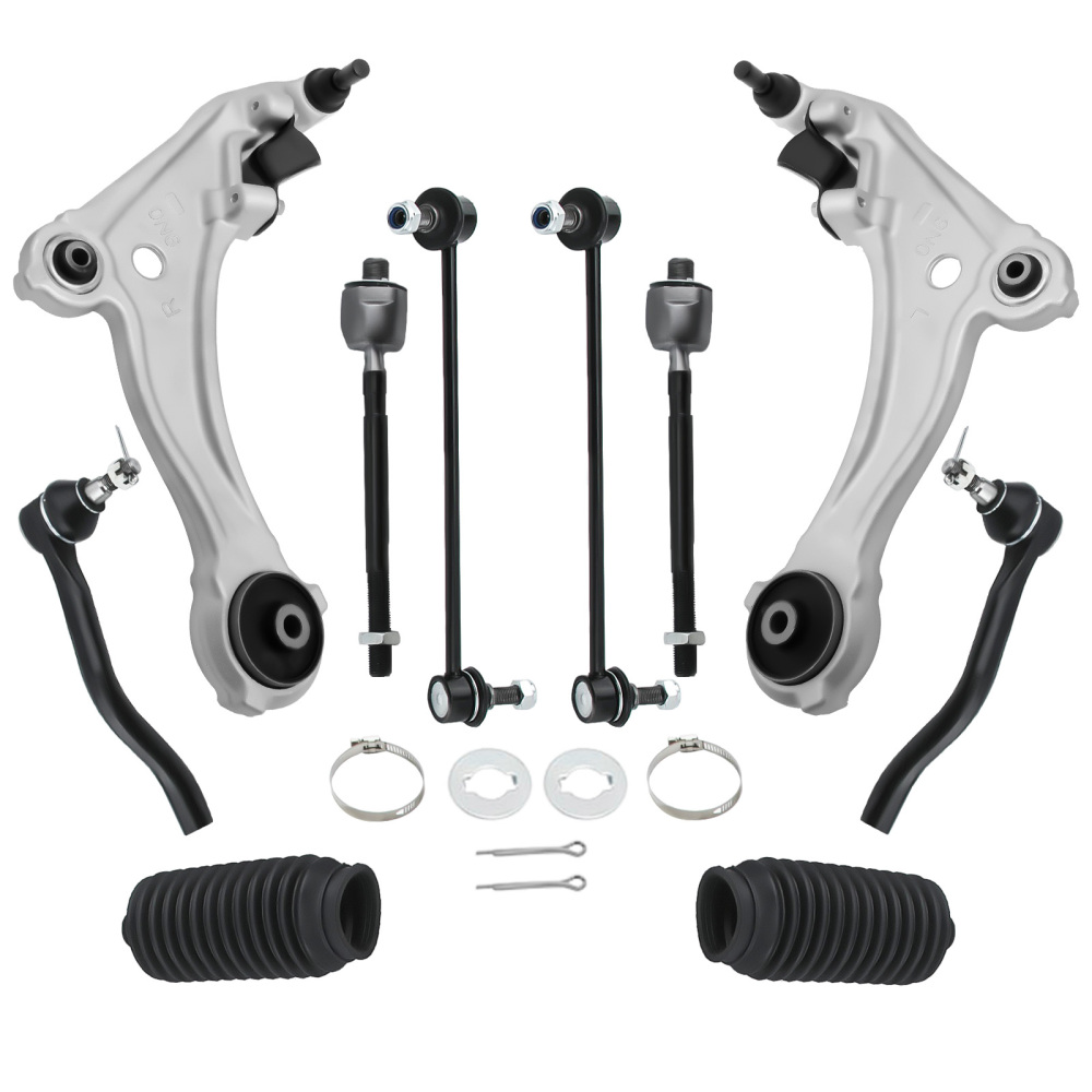 10pcs Suspension Kit Front Lower Control Arm Tie Rod compatible for Nissan Maxima 2009-2014