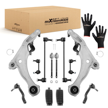 12pcs Front Lower Control Arm Tie Rod Sway Bar Link compatible for Nissan Maxima 2009-14