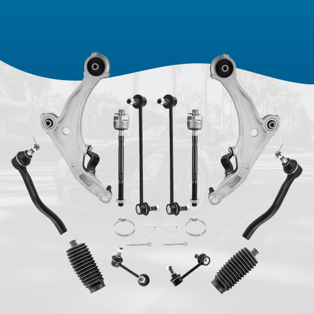 12x Front Suspension Kit Control Arm w/Sway Bar Link compatible for Nissan Maxima 2009-2014