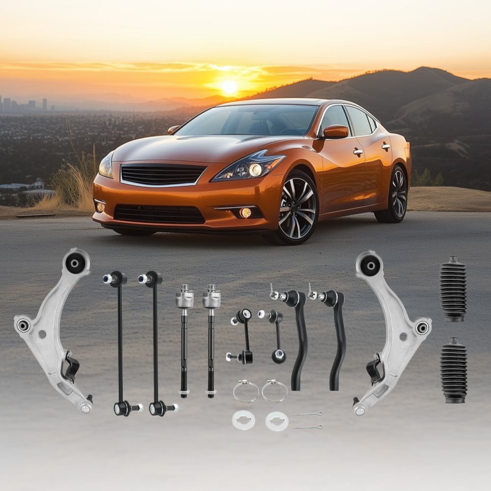 12x Front Suspension Kit Control Arm w/Sway Bar Link compatible for Nissan Maxima 2009-2014